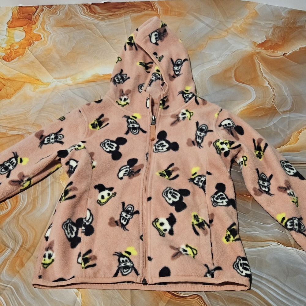 Amazon Essentials Disney Mickey Friends Fleece Jacket Girls Size 6/7 Pink